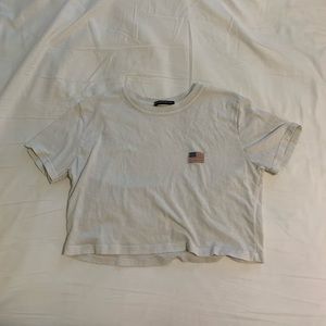 Brandy Melville Embroidered Flag Crop Top